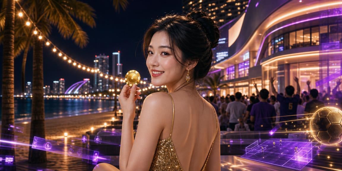 Người dùng truy cập tài khoản giải trí trực tuyến trong không gian neon Nha Trang